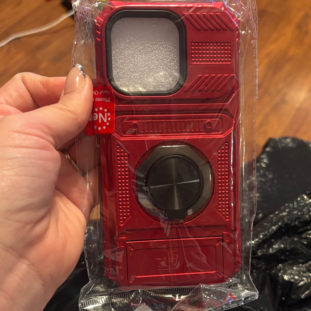Red Phone Case with Ring Holder